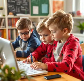 Easy Teach Academy's interactive online English grammar classes for kids with live instructors, focusing on grammar, vocabulary, spelling, reading comprehension, creative writing, and communication skills.