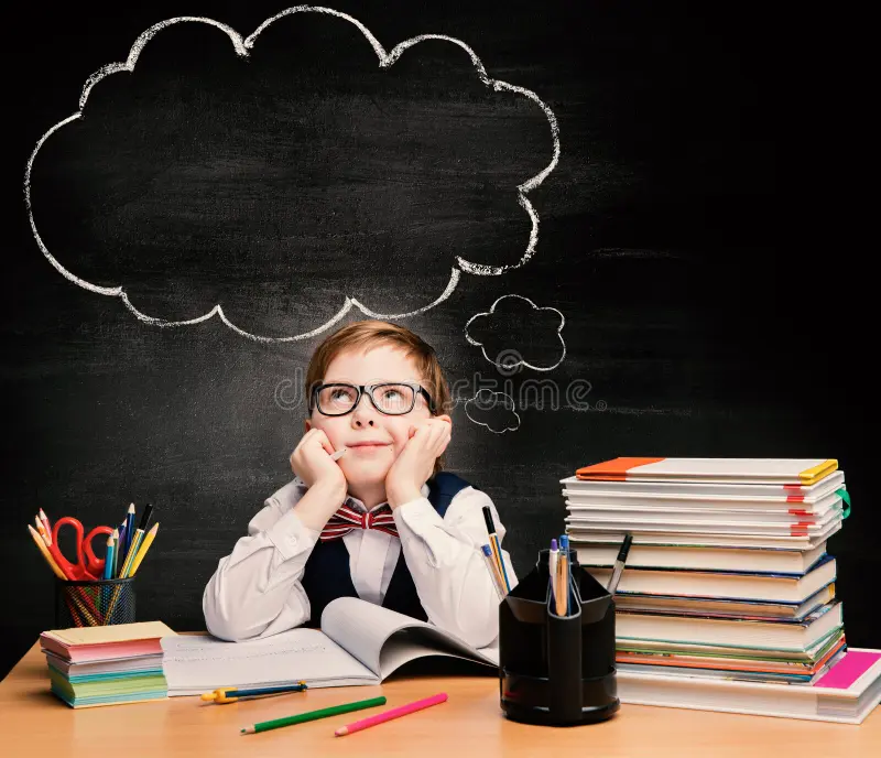 Child thinking and learning Phonics