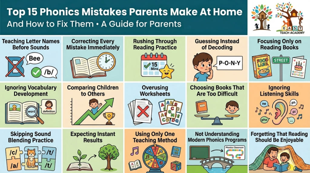 top 15 phonics mistake parents make at home